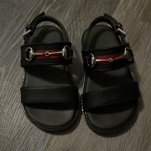 Black Gucci sandals for kids Authentic with dust bag.